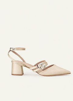 front Yhteensopivan väriset kaksirei'iset slingback-pumput