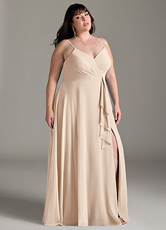 Azazie Akita Bridesmaid Dresses White Alabaster A-Line Chiffon Dress image7