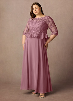 Azazie Averie Mother of the Bride Dresses Vintage Mauve A-Line Boatneck Sequins Chiffon Dress image16