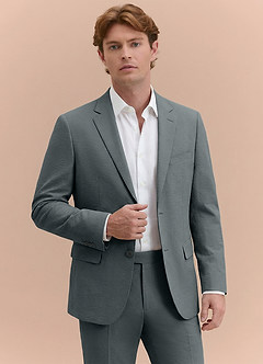 front Miles Grey Seersucker Suit Jacket