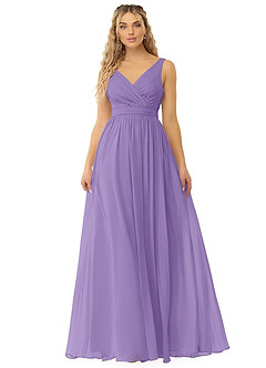 Azazie Kora Bridesmaid Dresses Tahiti A-Line Pleated Chiffon Dress image1