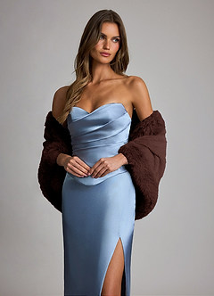 front 3 Pack-Faux Fur Evening Wrap Shawl & Bridal Capelet