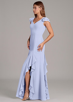 Azazie Nessa Robes de demoiselle d'honneur Robe Trapèze en Mousseline de soie Lavande image5