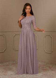 Azazie Harriet Mother of the Bride Dresses Dusk A-Line Scoop lace Mesh Dress image3