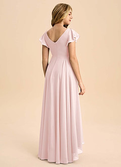 Azazie Caria Junior Blushing Pink A-Line Pleated Chiffon Dress image2
