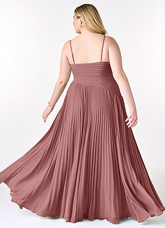 Azazie Vini Bridesmaid Dresses Desert Rose A-Line V-Neck Pleated Chiffon Dress image9