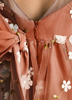 Azazie Elowen Flower Girl Dresses Burnt Orange A-Line Sweetheart Neckline Lace Dress image7
