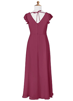 Azazie Claudine Junior Mulberry A-Line Pleated Chiffon Dress image6