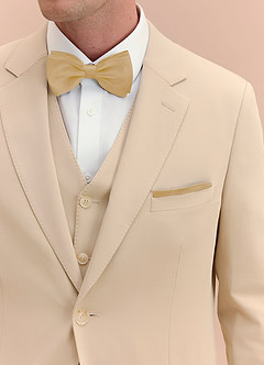 front Matte Satin Bow Tie and Pocket Square Set
