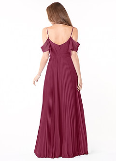 Azazie Lyney Bridesmaid Dresses Mulberry A-Line Off the Shoulder Chiffon Dress image2