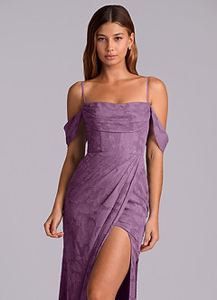 Azazie Johana Bridesmaid Dresses Wisteria Mermaid Off the Shoulder Floral Burnout Convertible Dress image2