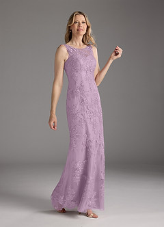 Azazie Whilhelmina vestidos de madre de la novia Vestido de Glicinia de Gasa de Sirena con Encaje image4