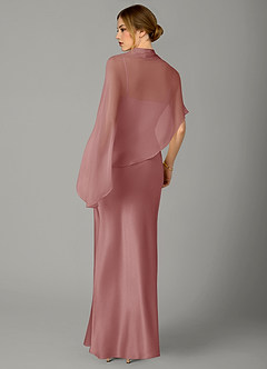 Azazie Jaleesa Bridesmaid Dresses Dusty Rose A-Line High Neck Stretch Satin Dress image6