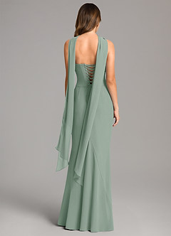 Azazie Sorrel Bridesmaid Dresses Silver Sage Mermaid Corset Chiffon Dress image5