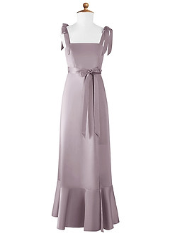 Azazie Barbara Junior Dusk A-Line Bow Matte Satin Dress image6