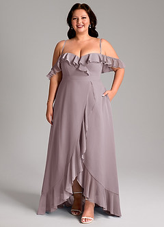 Azazie Lyra Bridesmaid Dresses Dusk A-Line Chiffon Convertible Dress image16