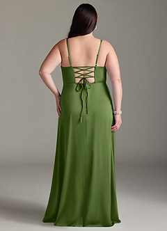 Azazie Marchella Bridesmaid Dresses Juniper A-Line Corset Stretch Satin Dress image8