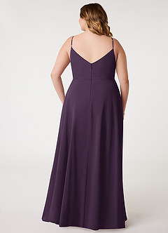 Azazie Daenerys Brautjungfernkleider A-Linie Kutte Chiffon Kleid Pflaume image9