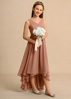 Azazie Kitten Junior Formal Flower Girl Klänningar Klä A-Line i Chiffong image3