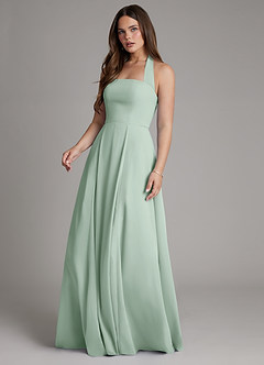 Azazie Irina At-home Try On Dresses Agave A-Line Pleated Chiffon Dress image5