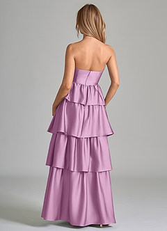 Azazie Faye Bridesmaid Dresses Wisteria A-Line Ruched Stretch Satin Dress image7