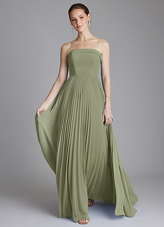 Azazie Mariana Bridesmaid Dresses Pistachio A-Line Strapless Chiffon Dress image5