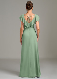 Azazie Kimmy Bridesmaid Dresses Matcha A-Line Ruched Chiffon Dress image4