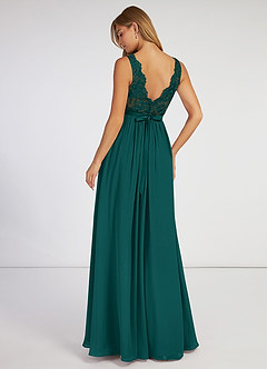 Elly Peacock A-Line Lace Scoop Neck Chiffon Dress image6