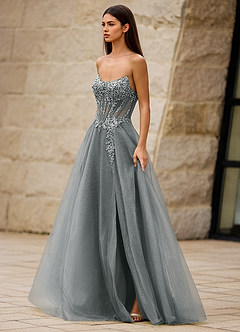 Brilliance Silver Glittrig balklänning image3