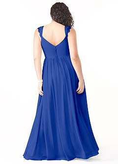 Azazie Cleobella Brautjungfernkleider A-Linie Herzchen Spitze Chiffon Kleid Königsblau image9