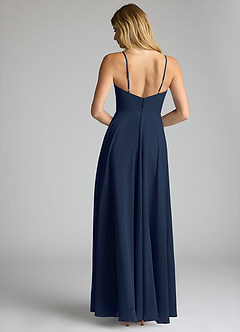 Azazie Akita Bridesmaid Dresses Dark Navy A-Line Chiffon Dress image4
