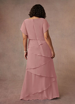 Azazie OHara Mother of the Bride Dresses Dusty Rose A-Line V-Neck Chiffon Dress image14