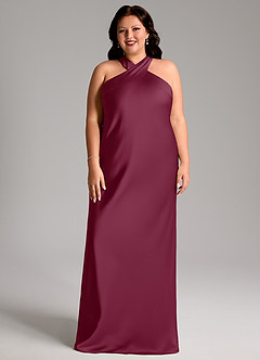 Azazie Doretta Vestidos de madrinha de casamento Vestido Amora de Cetim elástico de sereia com Plissado image6