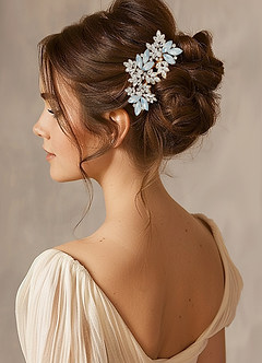 front Peigne floral en perles de cristal