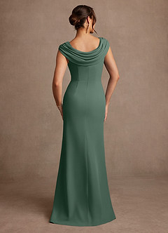 Azazie Irvine Mother of the Bride Dresses Eucalyptus A-Line Pleated Chiffon Dress image3