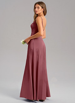 Azazie Talina Bridesmaid Dresses Desert Rose A-Line Stretch Satin Dress image6