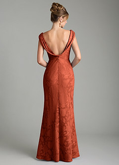 Azazie Kieryn Bridesmaid Dresses Auburn Mermaid Pleated Floral Burnout Dress image7