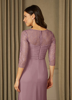 Azazie Zolla Mother of the Bride Dresses Dusty Rose A-Line Lace Chiffon Dress image6