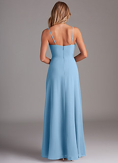 Azazie Breonna Bridesmaid Dresses Steel Blue A-Line Sweetheart Neckline Chiffon Dress image2