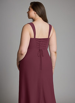 Azazie Agustina Abiti da Damigella Abito Sirena in Chiffon Corsetto Cabernet image14