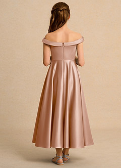 Azazie Teeny Junior Formal Flower Girl Klänningar Klä A-Line i Matt satäng Plisserad image2