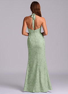 Azazie Valerie 신부 들러리 드레스 인어 주름진 플로럴 번아웃 바닥 길이 드레스 image7