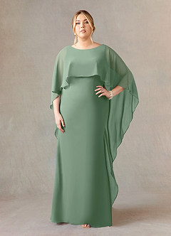 Azazie Dion Mother of the Bride Dresses Matcha Sheath Scoop Stretch Crepe Dress image8