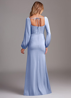Azazie Charissa Bridesmaid Dresses Ice Sheath Long Sleeve Stretch Satin Dress image8