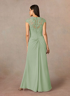 Azazie Birdie Mother of the Bride Dresses Dusty Sage A-Line Queen Anne Sequins Chiffon Dress image5