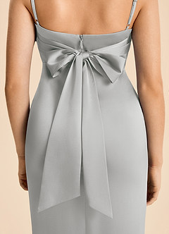 Azazie Fay Junior Silver Mermaid Ruched Stretch Satin Dress image6
