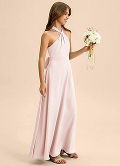 Azazie Beah Junior Klä av A-Line i Stretch Satin Plisserad image6