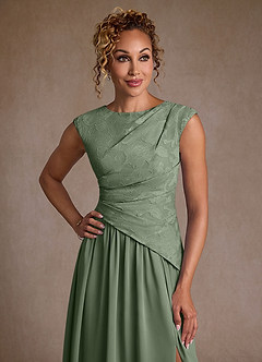 Azazie Kalleen Mother of the Bride Dresses Matcha A-Line Pleated Chiffon Dress image6