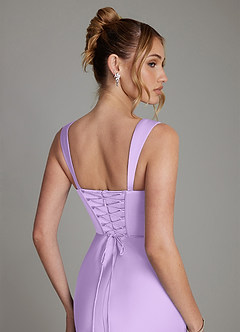 Azazie Agustina Robes de demoiselle d'honneur Robe Sirène en Satin extensible Corset Lilas image6