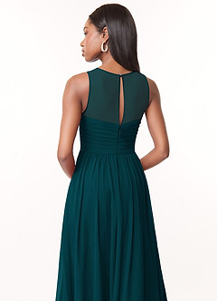 Azazie Nina Brautjungfernkleider A-Linie Plissee Chiffon Kleid Kiefer image3